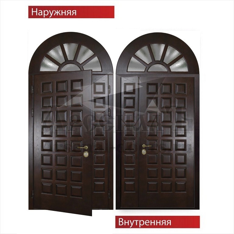 Металлическая дверь арочная Массив с двух сторон