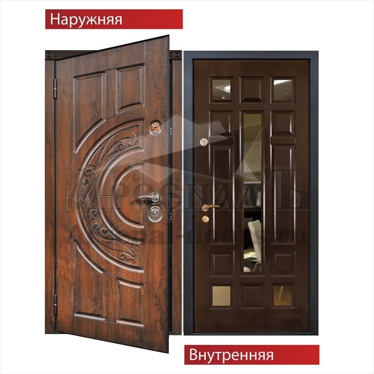 Стальная дверь с зеркалом ВИНОРИТ - МДФ филенка