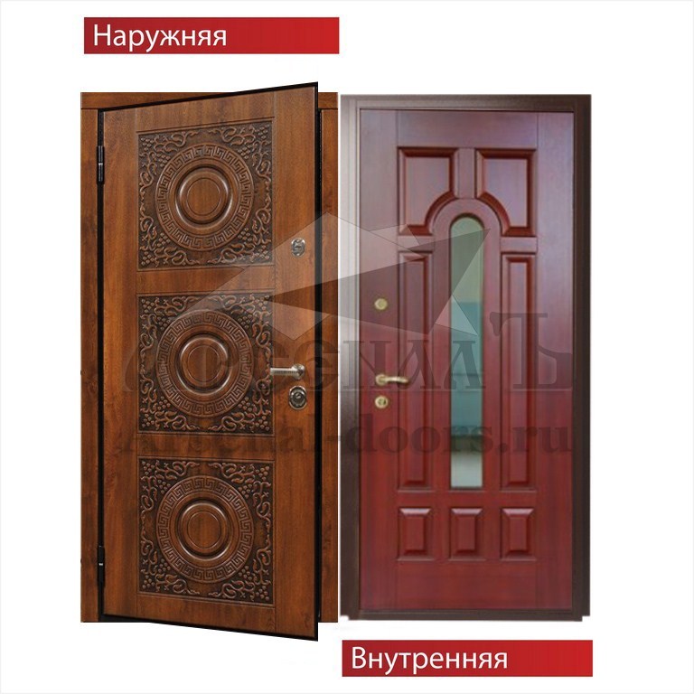 Стальная дверь с зеркалом ВИНОРИТ - Массив