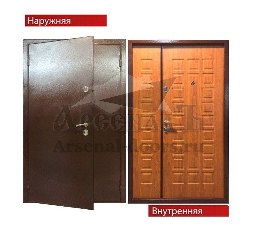 Двустворчатая металлическая дверь Порошок - МДФ ПВХ