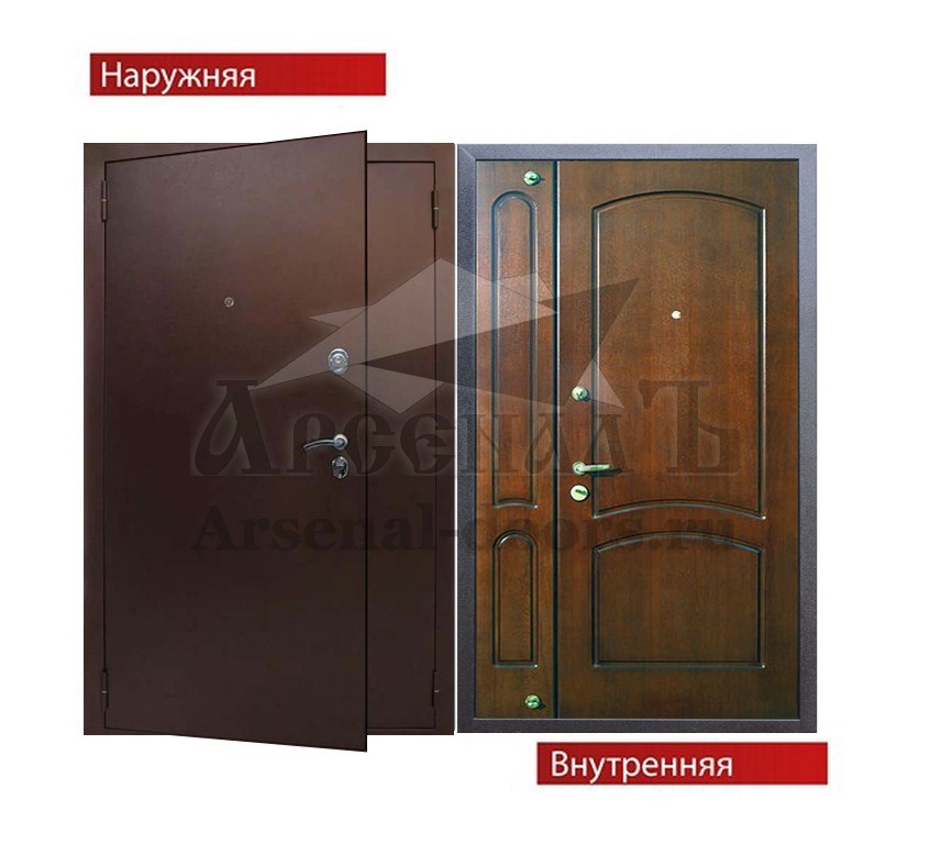 Двустворчатая металлическая дверь Порошок - МДФ шпон