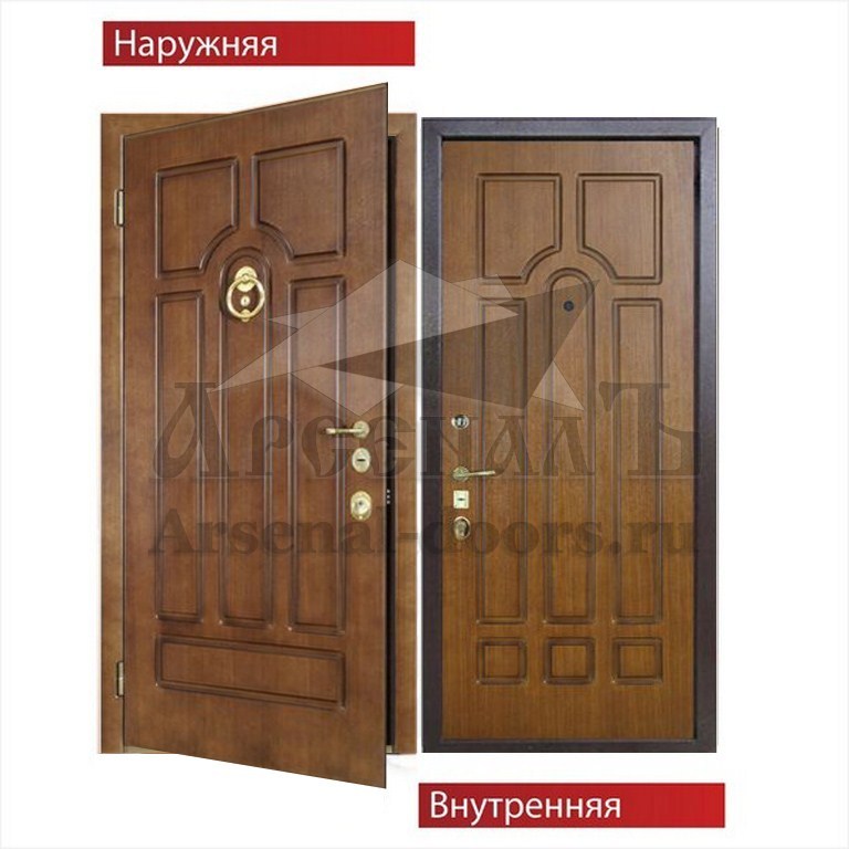 Трехконтурная металлическая дверь МДФ шпон с 2х сторон