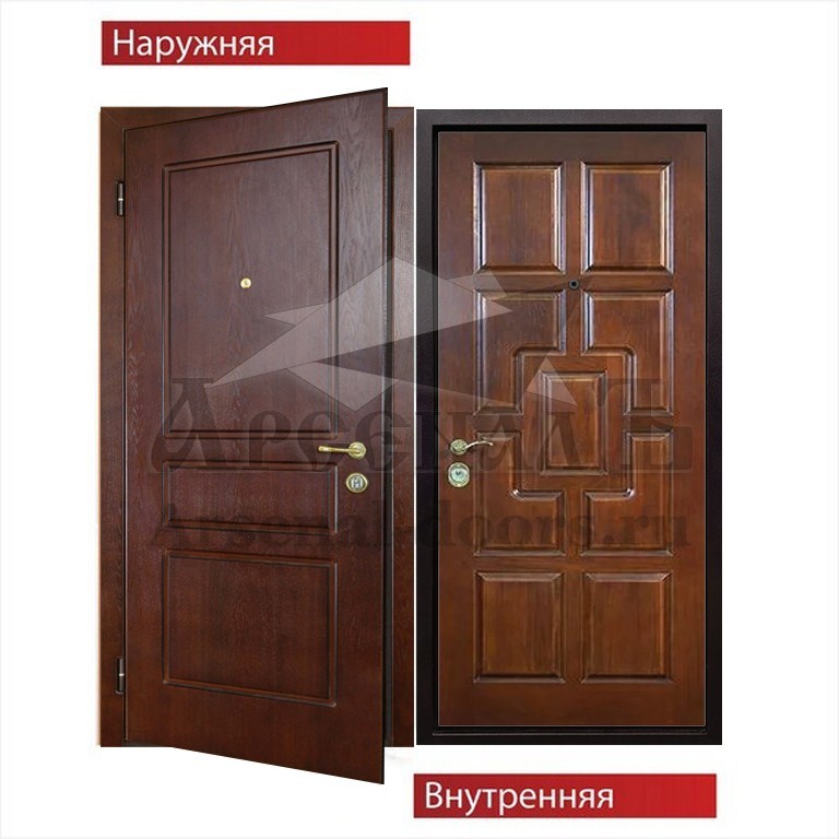 Металлическая дверь в квартиру МДФ шпон - Массив